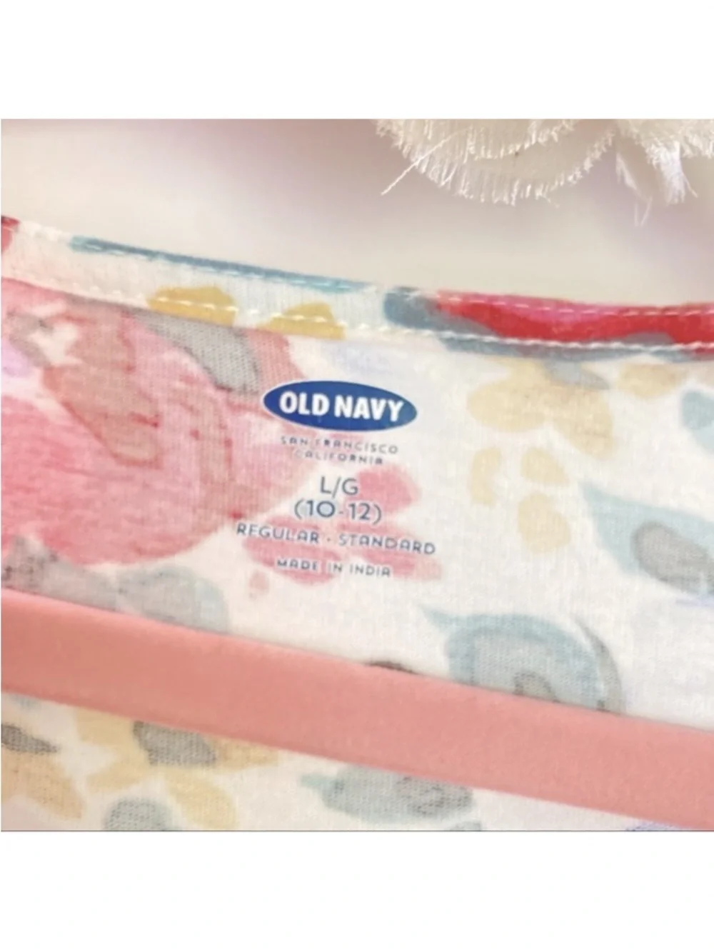 Old Navy Pink Floral Dresses with Blue and White Blooms